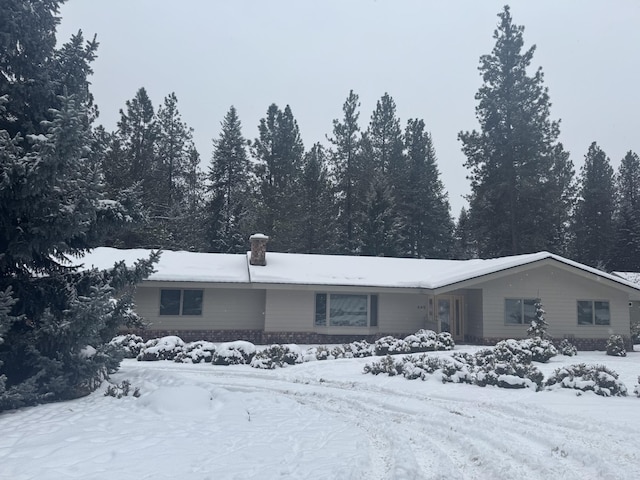 view of snow covered exterior