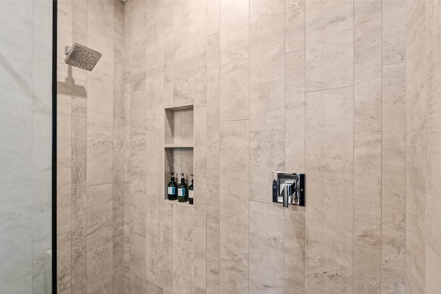 room details with a tile shower