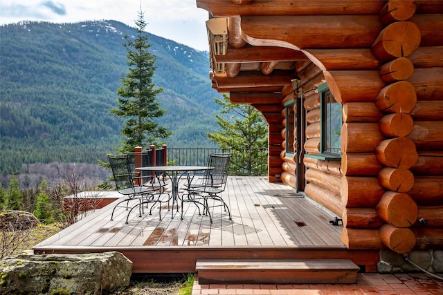 21 Barnes Ln, Noxon, MT 59853 - wooden terrace featuring a mountain view
