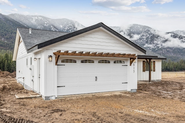 exterior space with a mountain view