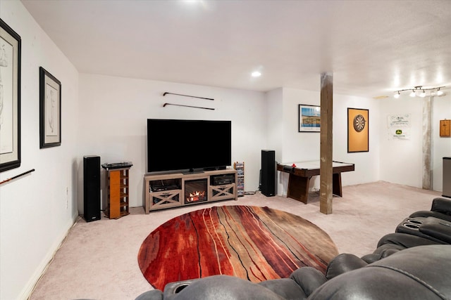 living room featuring carpet floors