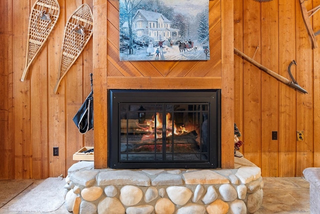71 Limber Pne Unit 71, Whitefish, MT 59937 - detailed view of wood walls and a glass covered fireplace