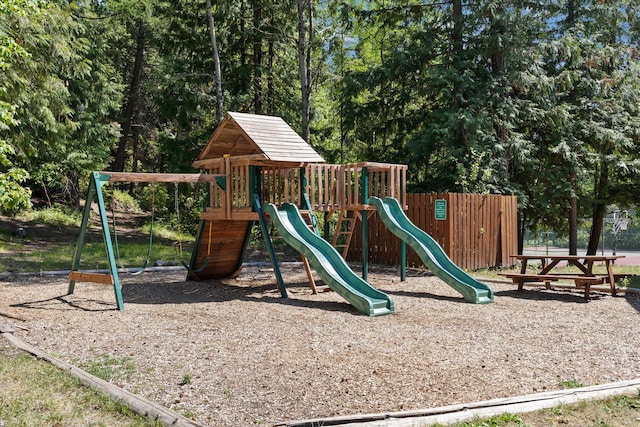 community playground with fence