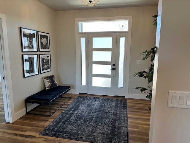 156 Antler Peak Ln, Kalispell, MT 59901 - foyer entrance with baseboards and wood finished floors