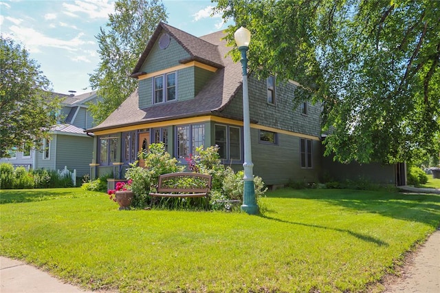 202 3rd St, Havre, MT 59501 - view of front of house with a front yard and roof with shingles