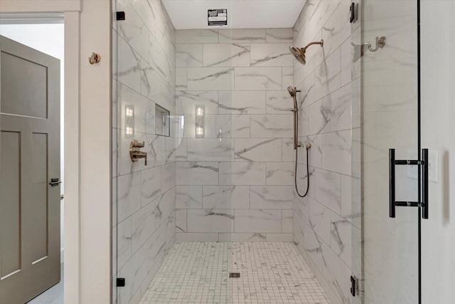 full bathroom with a stall shower