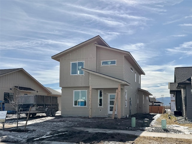 view of front of house with board and batten siding