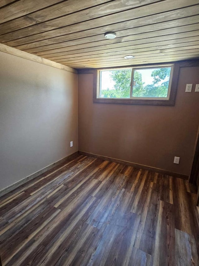 301 Kingfisher Loop, Eureka, MT 59917 - spare room featuring wood ceiling, dark wood-style floors, and baseboards