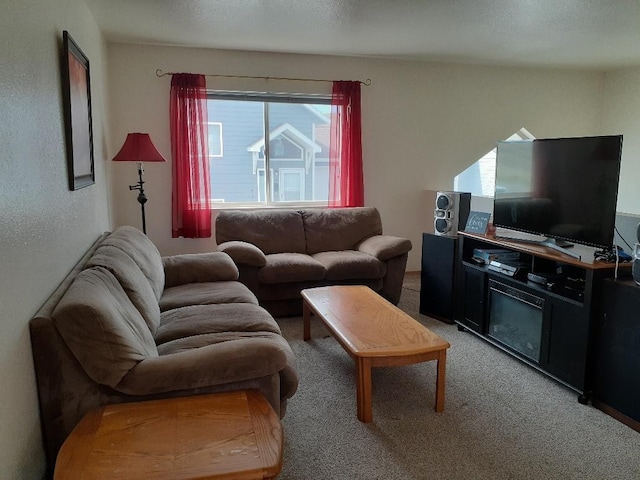 view of carpeted living area