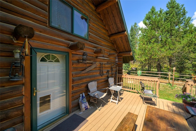 wooden terrace with fence