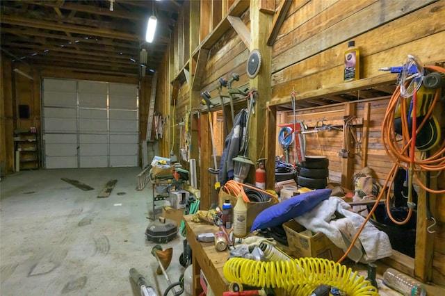 4901 Hoblitt Ln S, Florence, MT 59833 - garage featuring wooden walls