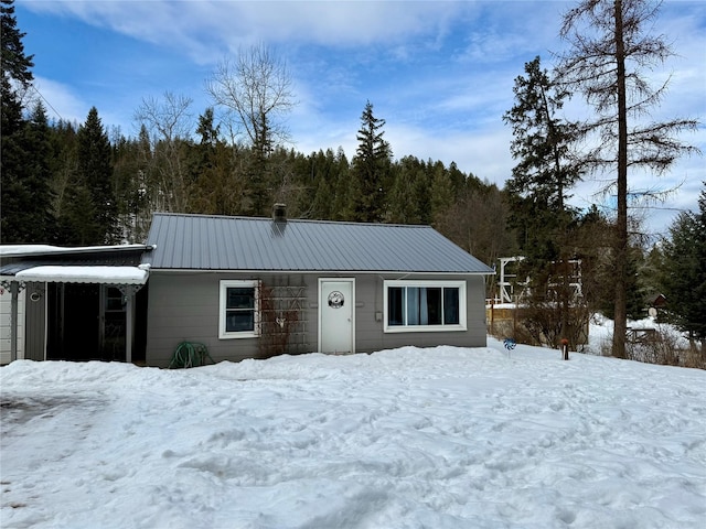 view of front of home with metal roof