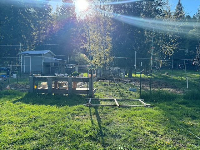 view of yard featuring fence