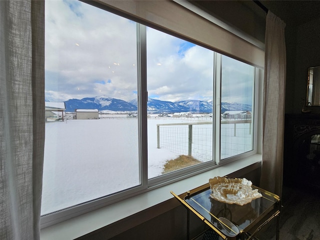 room details with a mountain view