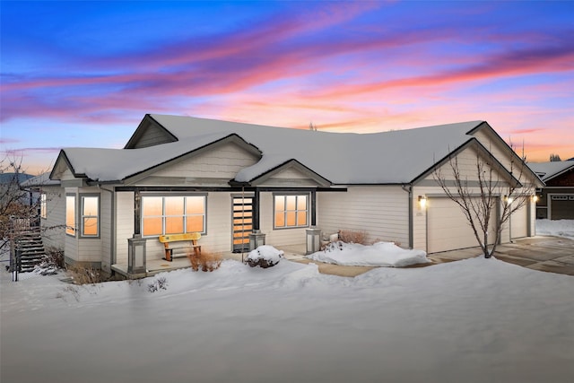 view of front of home with an attached garage