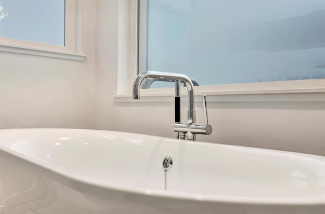 details featuring a soaking tub and a sink