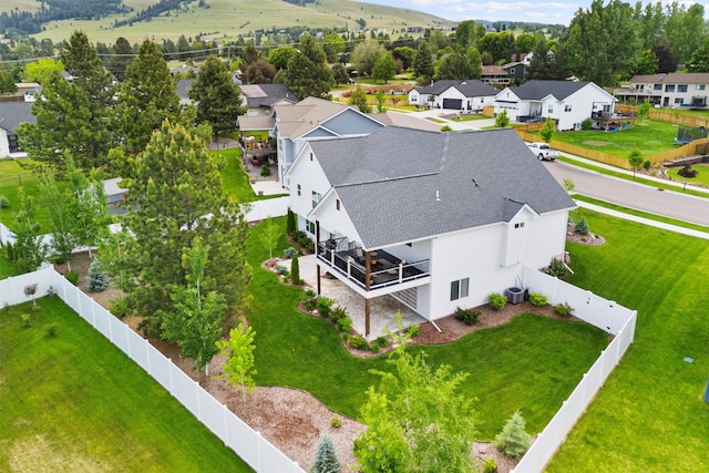 drone / aerial view with a residential view