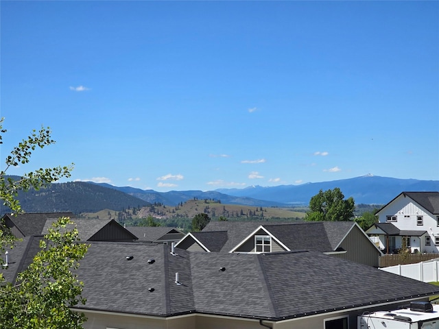 view of mountain feature with a residential view