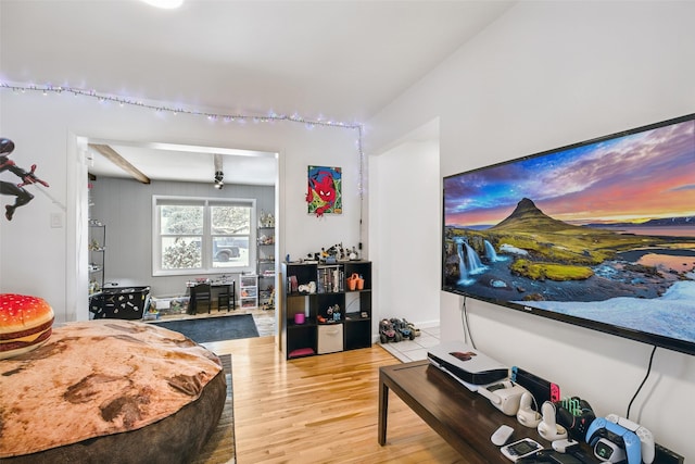 bedroom featuring wood finished floors