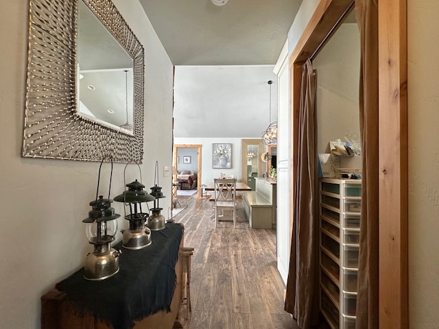 hallway featuring wood finished floors