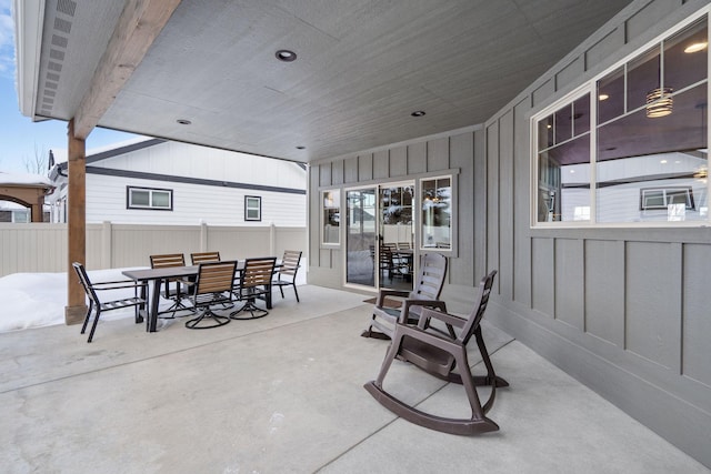 view of patio / terrace with fence and outdoor dining area