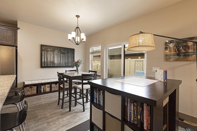 dining room featuring an inviting chandelier