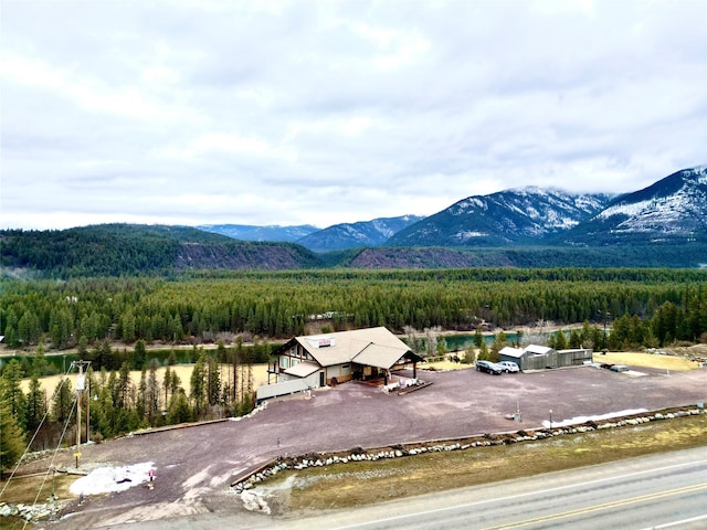 mountain view with a view of trees