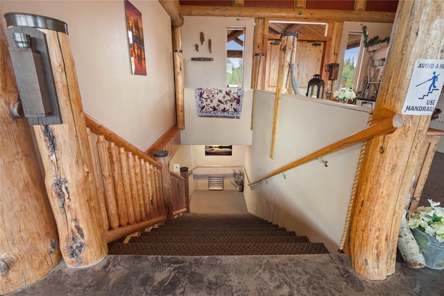 stairway with a wealth of natural light