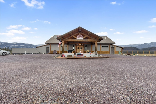 view of front facade with a mountain view