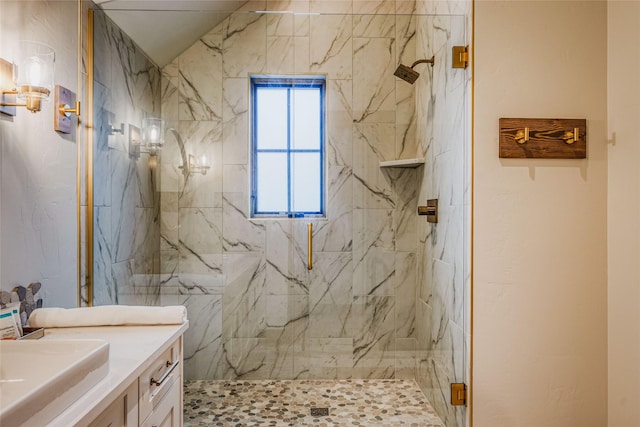 30 Ninebark Way, Eureka, MT 59917 - full bathroom featuring a marble finish shower and vanity