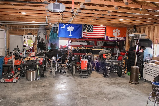 garage featuring a garage door opener