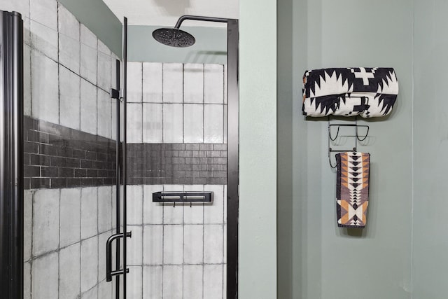 interior space with a tile shower