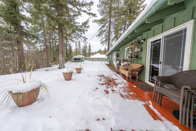 view of snowy yard