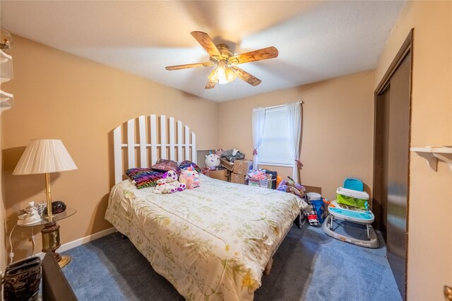 647 Northwood Ave, Libby, MT 59923 - bedroom with carpet and a ceiling fan