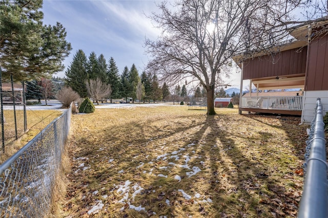 view of yard with fence