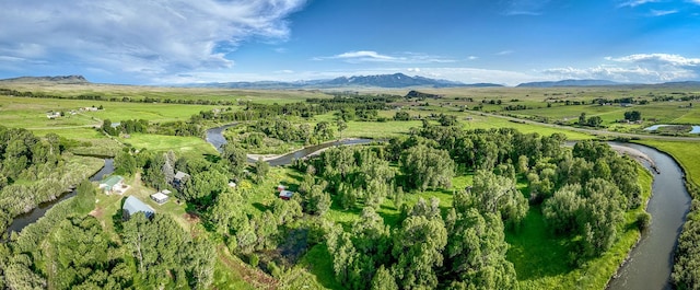 aerial view with a mountain view