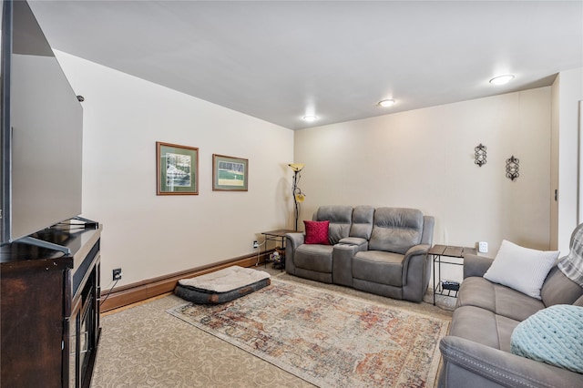 living room with baseboards