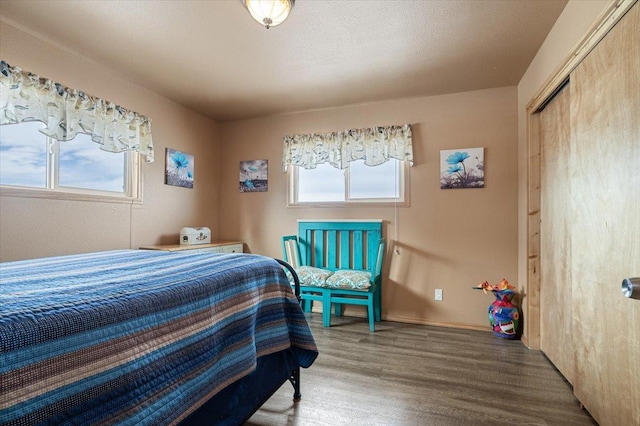 bedroom featuring a closet and wood finished floors