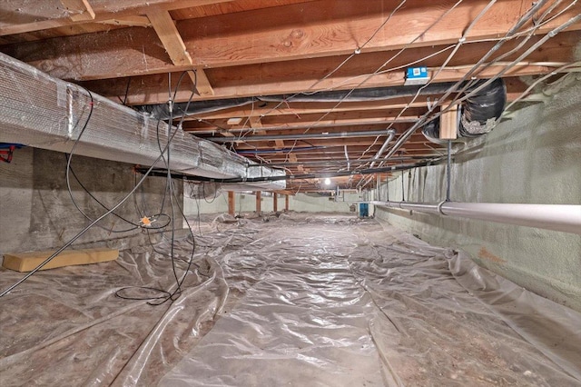 below grade area with crawl space