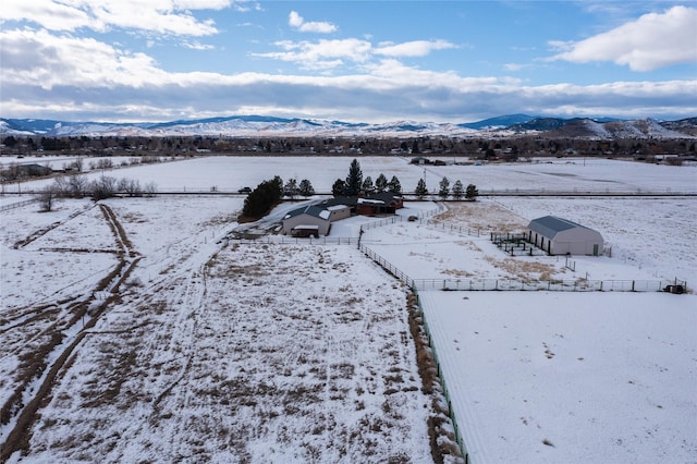 exterior space featuring a mountain view