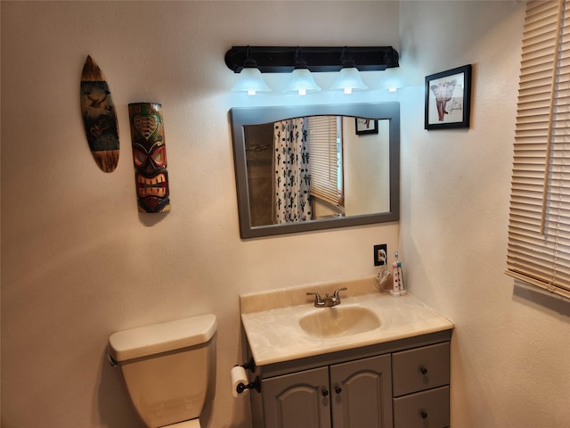 bathroom with toilet and vanity