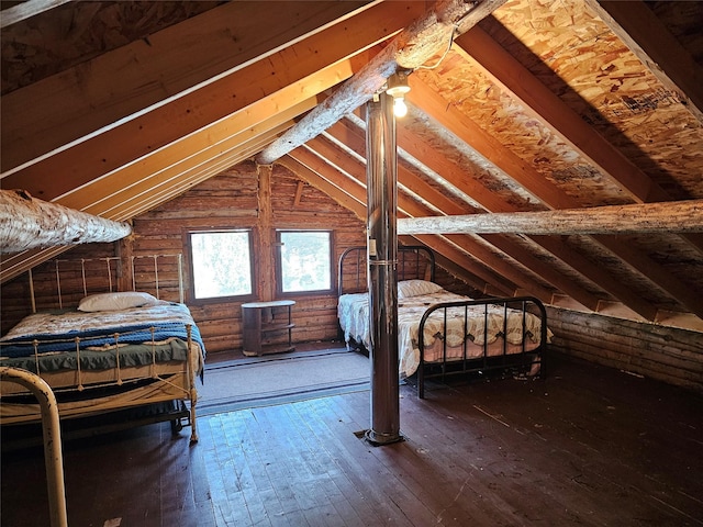 view of unfinished attic