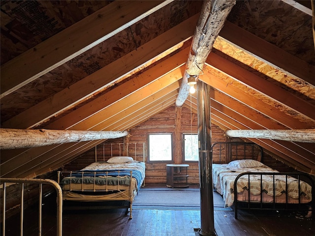 view of unfinished attic