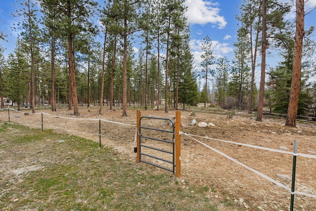 view of yard with a gate and fence