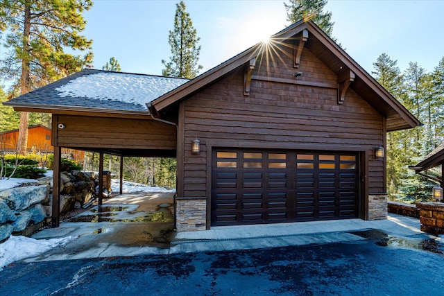 garage with driveway