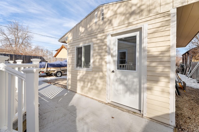 view of outdoor structure with fence