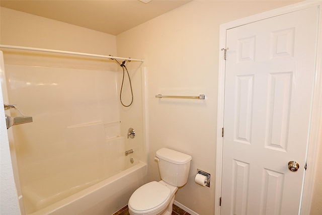 full bathroom featuring shower / washtub combination and toilet