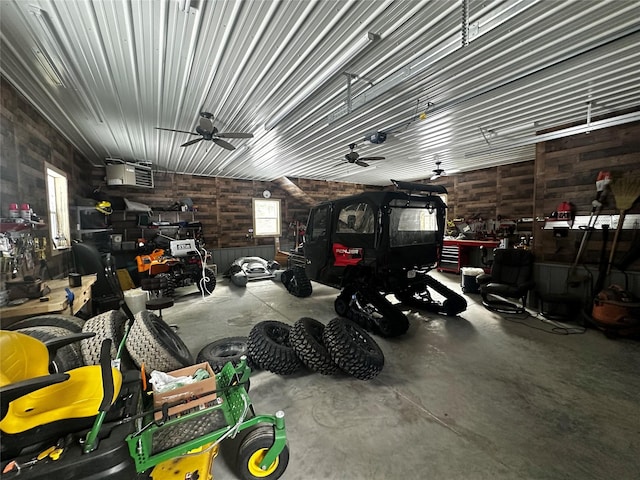 garage featuring metal wall