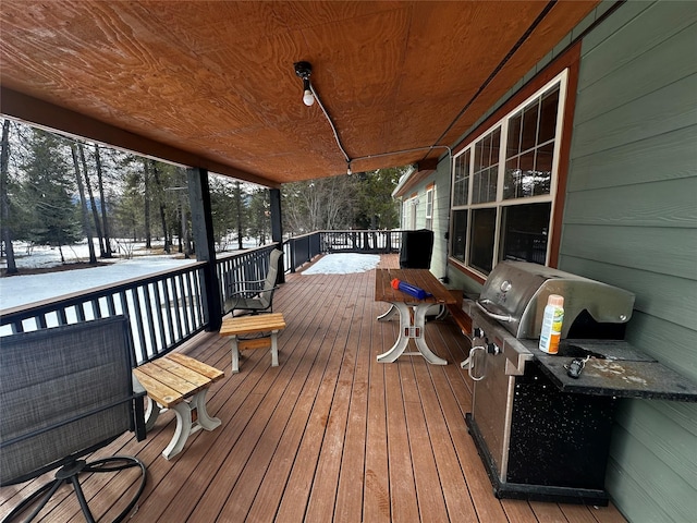 wooden deck with a porch