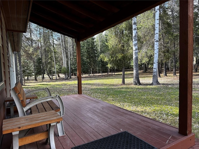 22 Pinewoods Dr, Trout Creek, MT 59874 - wooden deck with a lawn